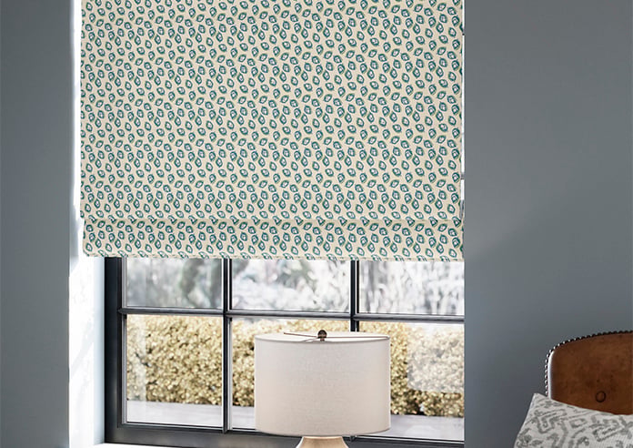 Land & Shore Seedling, Teal - Twist&Fit Roman Blind - Image 5